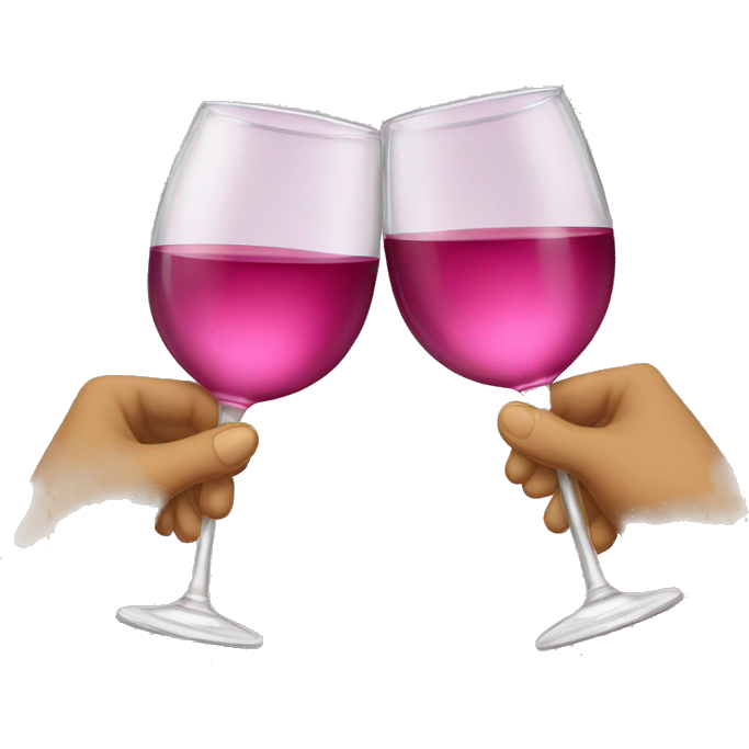 Wine glasses clinking with pink wine