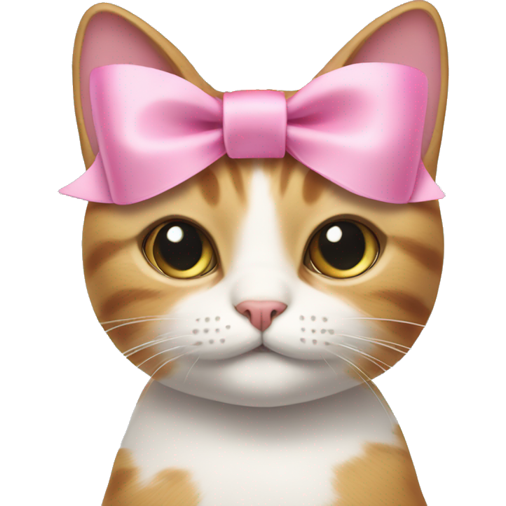 Cat with a pink bow on its head