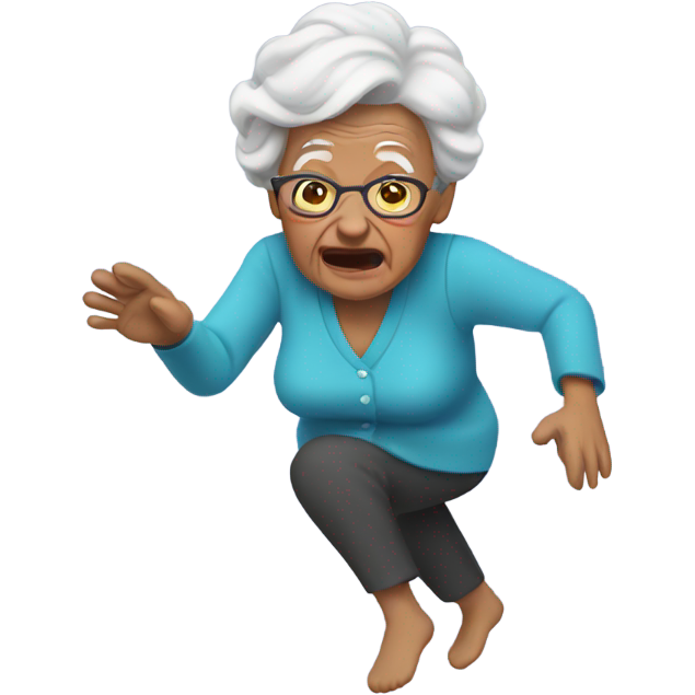 Grandma falling emoji