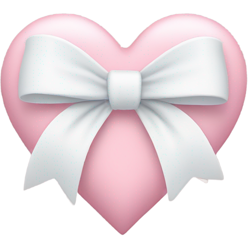 Pastel pink heart with white bow