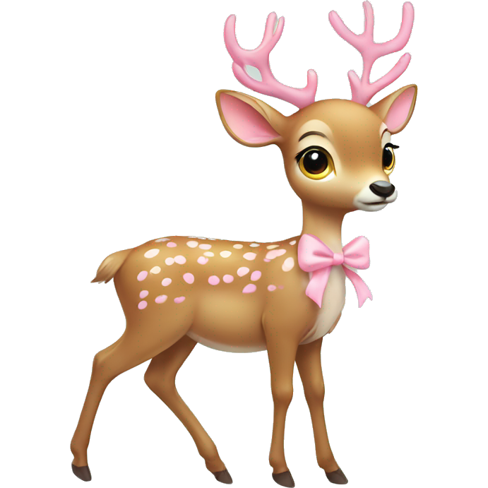 Deer with baby pink bow