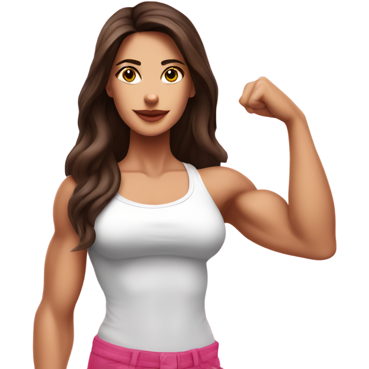 Beautyfull Brunette girl show biceps pink