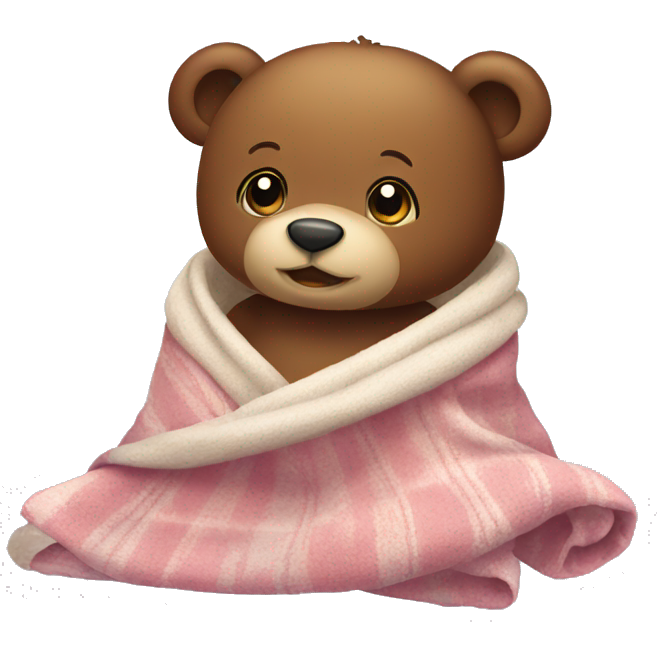 Cozy girl bear with blanket