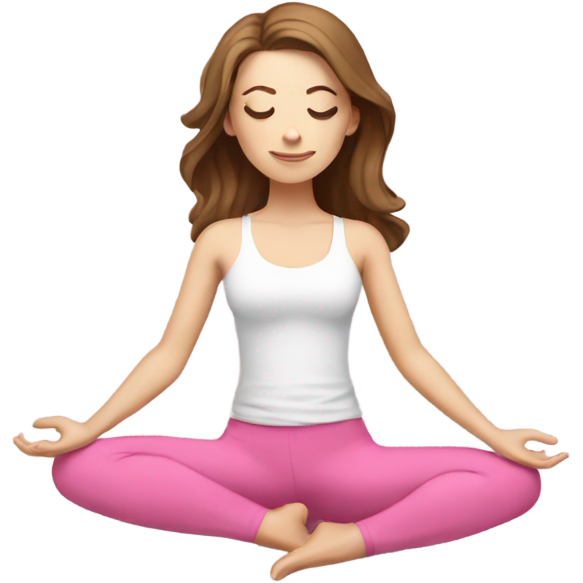 White Girl with brown hair doing yoga pink