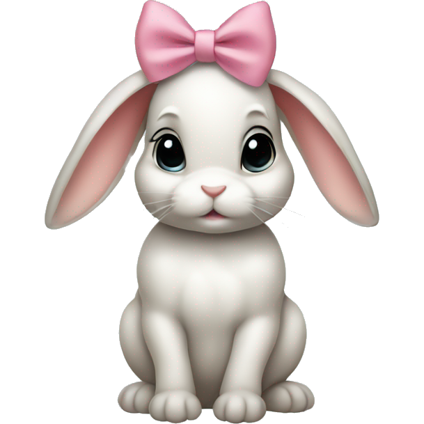 Baby bunny with coquette bow on ear