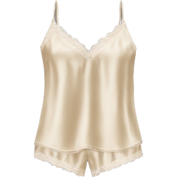 Beige silk camisole pjs