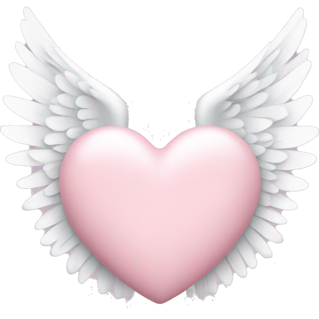 Pastel pink heart with white wings