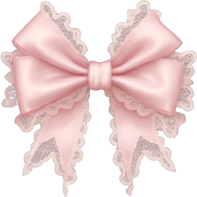 Vintage rococo light pink bow with lace and frills