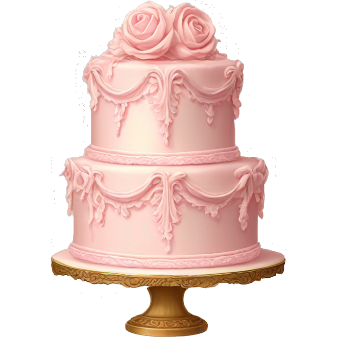 Vintage rococo pale pink cake
