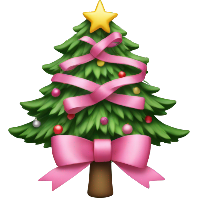 Christmas tree with pink ribboms