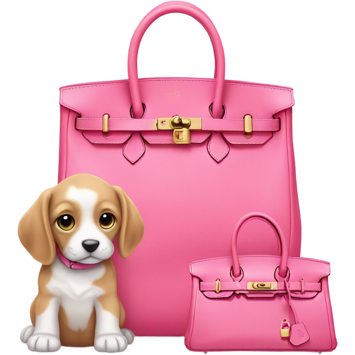 Pink birkin bag with puppy