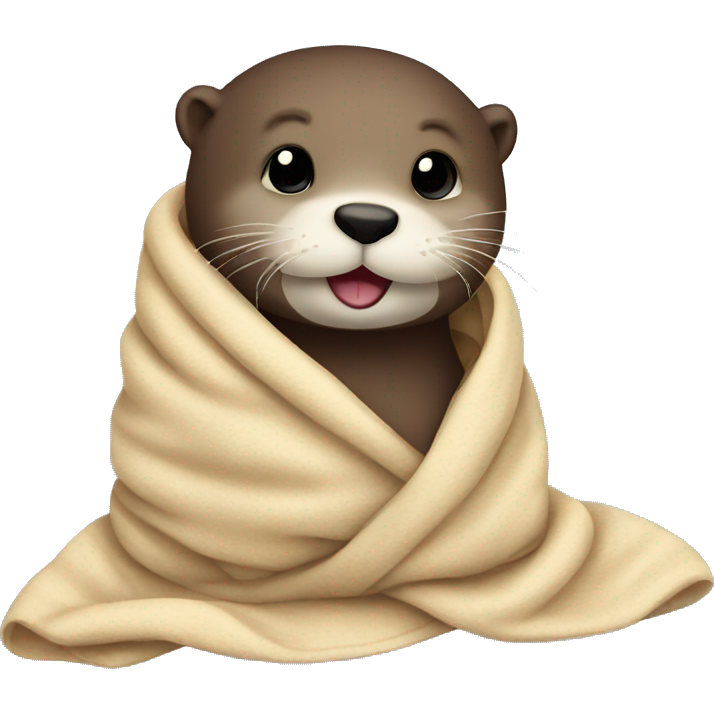 Otter cozy in blanket