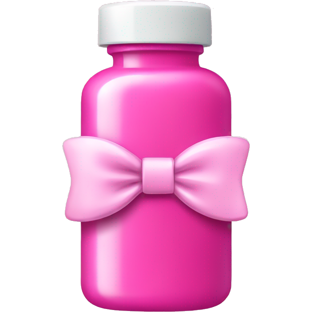 Pink pill bottle with bow