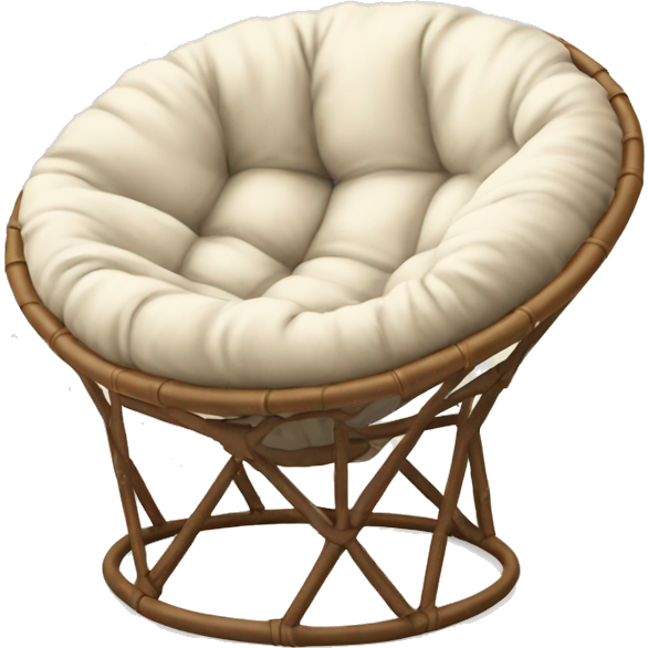 Light brown Papasan chair with cream cushion