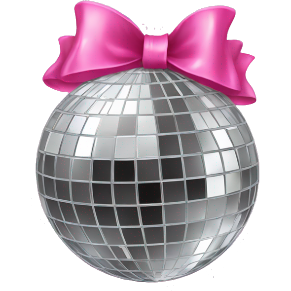 Disco ball with pink bow