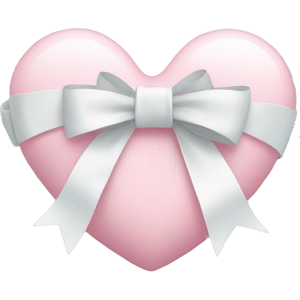 Pastel pink heart with white bow