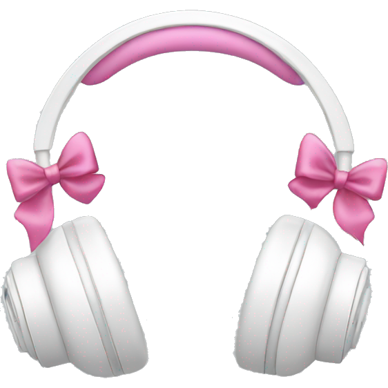 White headphones with a pink bow
