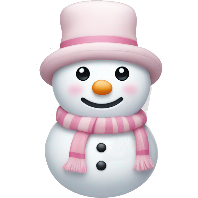 Cute white and light pink snowman