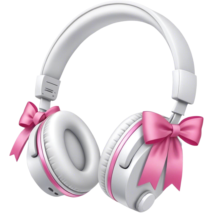 White headphones with pink bow
