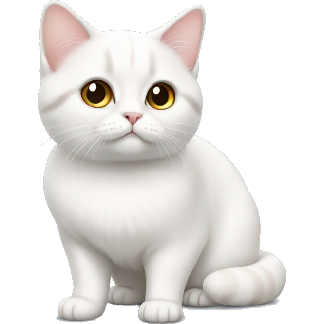 White munchkin cat standing