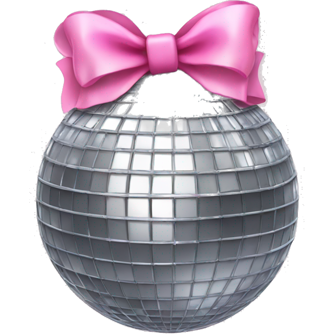 Disco ball with pink bow on top