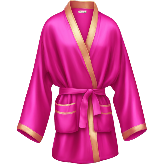 Hot pink satin robe