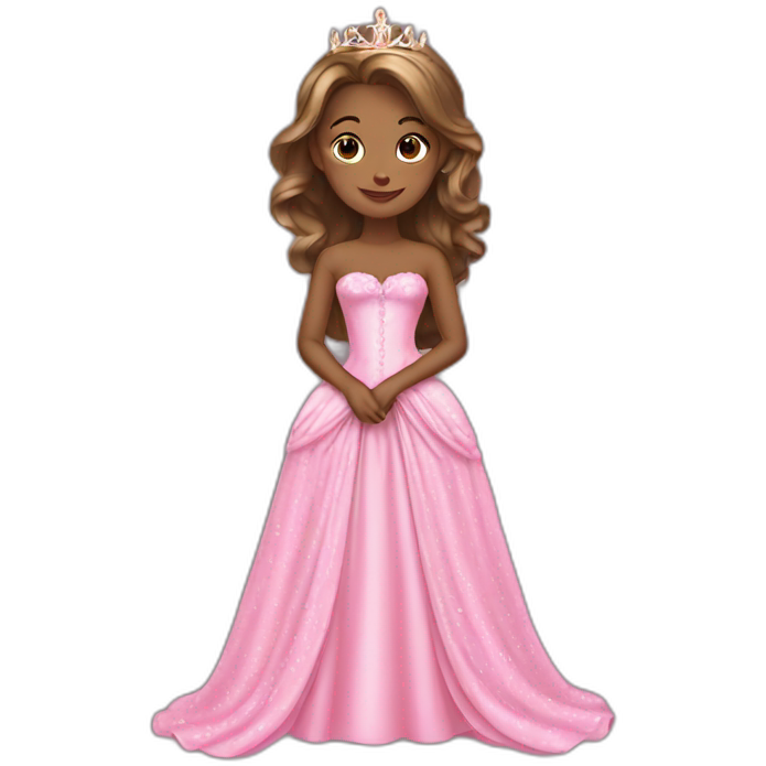 Princesse avec robe rose