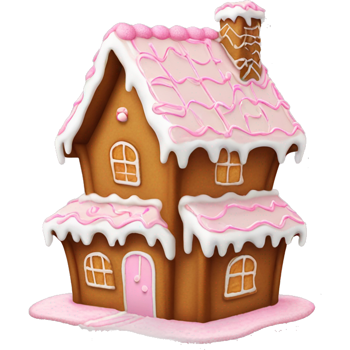 Gingerbread house with light pink frosting