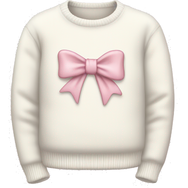 White sweater with multiple light pink bows