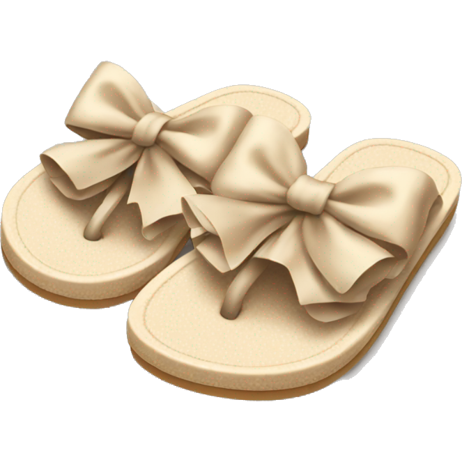 Beige flipflops with bows