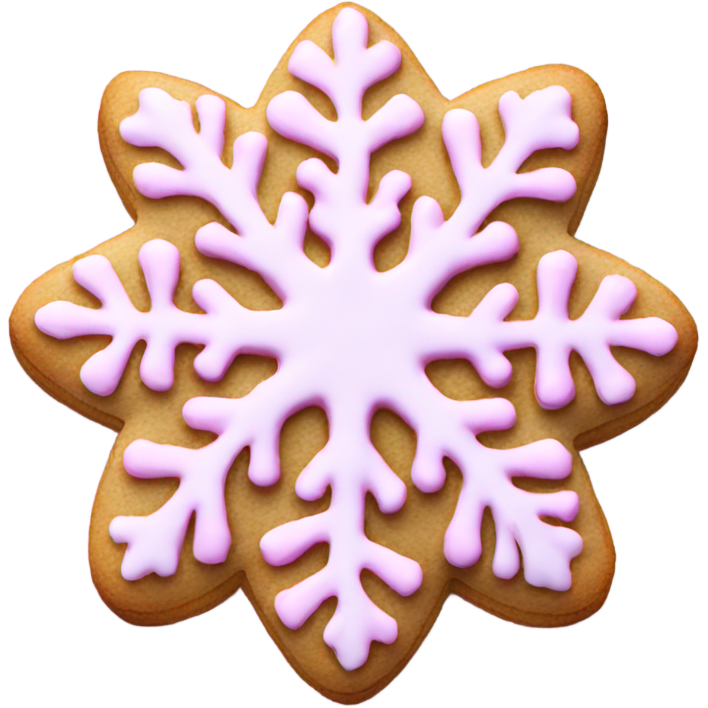 Pink snowflake cookie with white icing