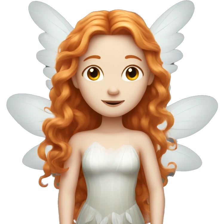 A white skin fairy, long ginger hair and wings