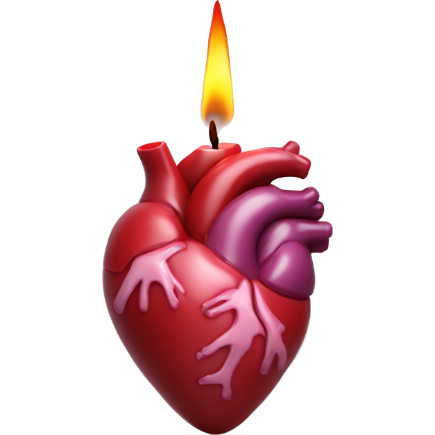 Anatomical heart candle