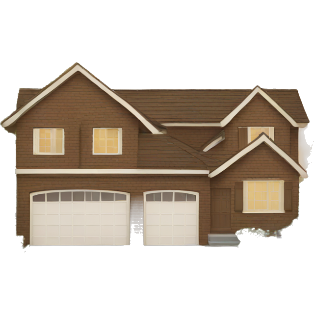 Brown house with double garage