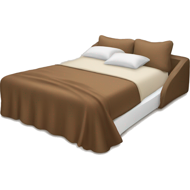 Modern bed with brown blanket