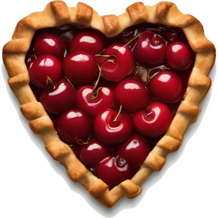 Heart shaped cherry pie