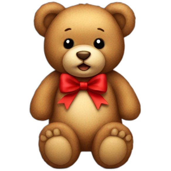 Teddy bear with red bow