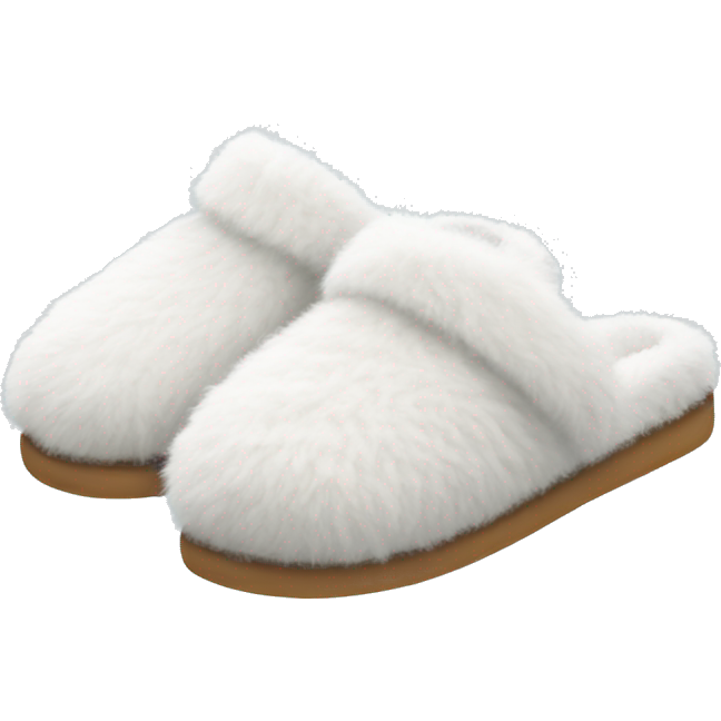 White fluffy slippers