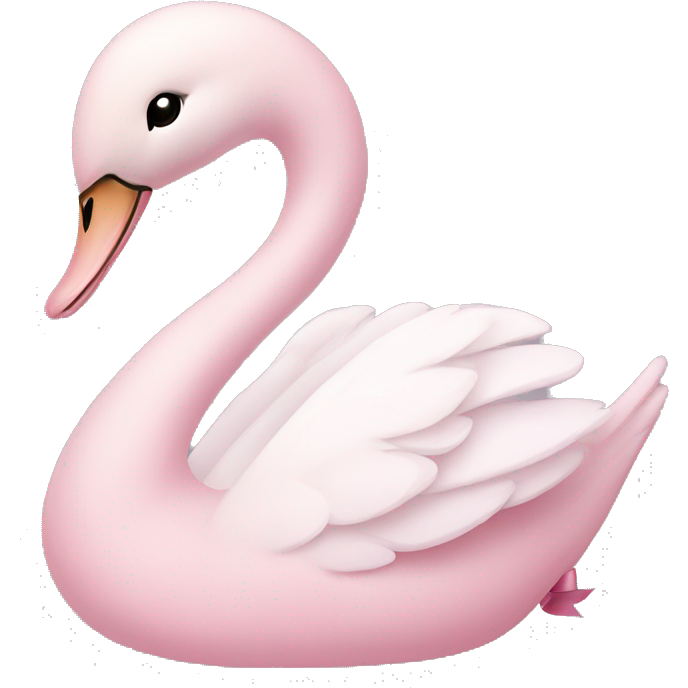 Pastel pink swan with light pink bow