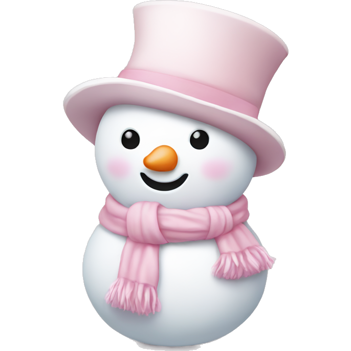 Cute white and light pink snowman