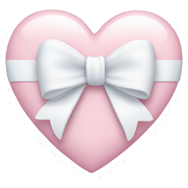 Pastel pink heart with white bow