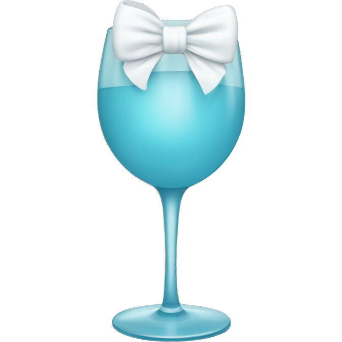 Pastel blue wine glass with a white bow