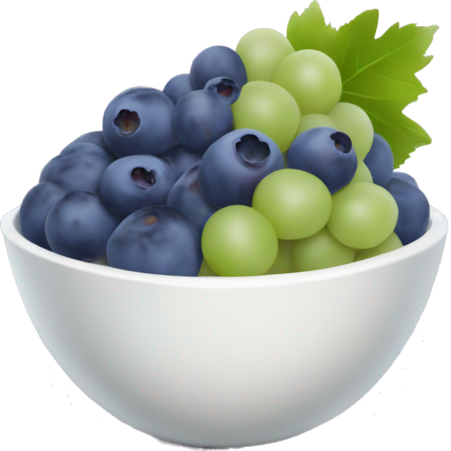 Yoghurt bowl with grapes and blueberries