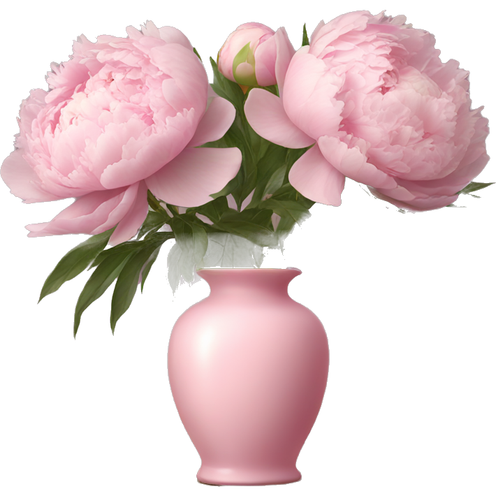 Light pink peonies in light pink vase