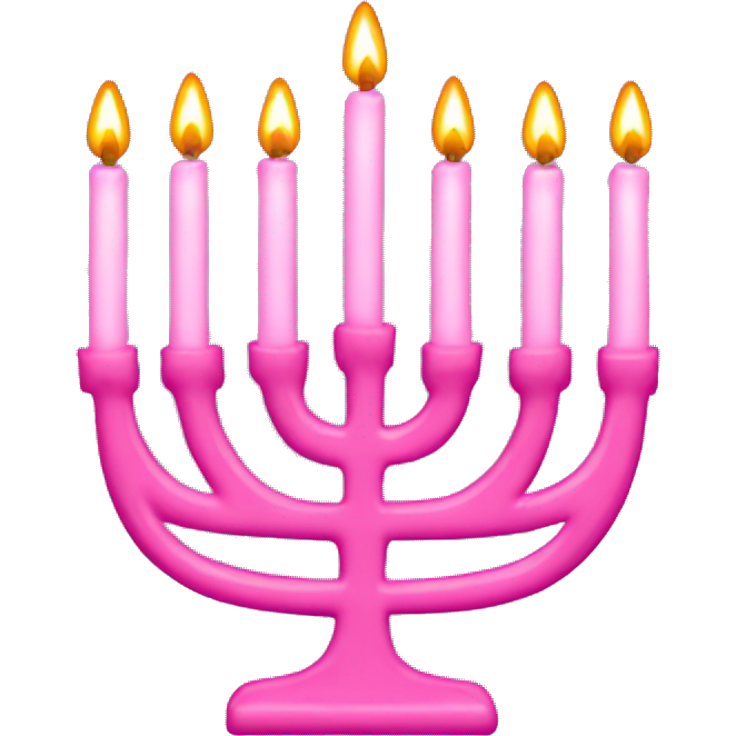 Pink menorah that has 8 candles