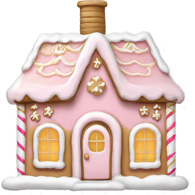 Light pink and gold and white gingerbread house