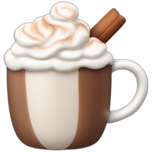 Mug of hot chocolate with marshmallows and whipped cream