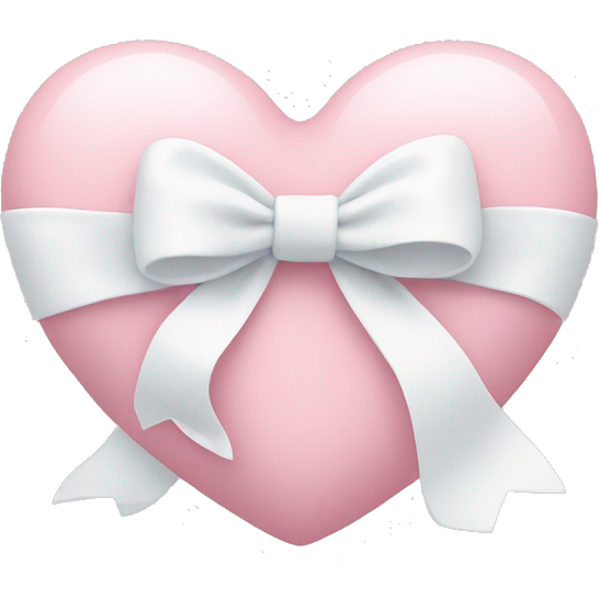 Pastel pink heart with white bow