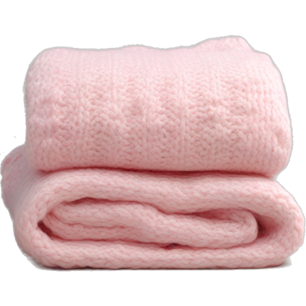 Baby pink knitted blanket folded