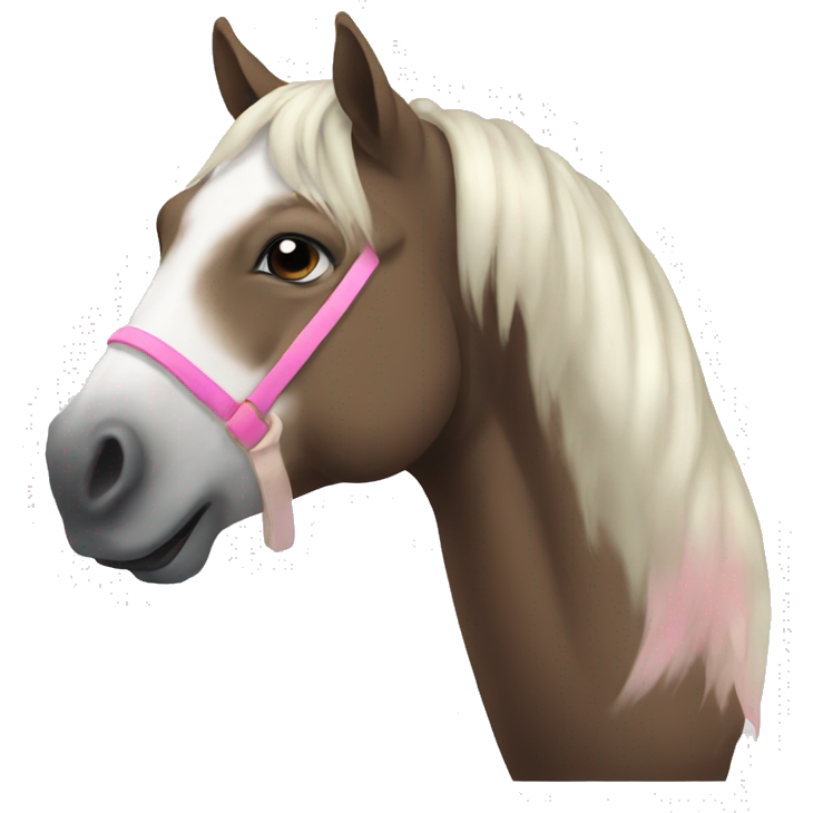 Horse with white blaze and pink muzzle